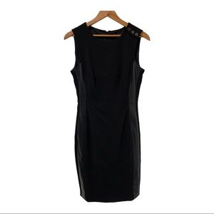 WHBM Sheath Dress, Faux Leather Accents